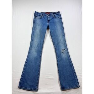 Levis 518 Superlow Stretch Jeans Blue Bootcut Distressed Juniors Size 7 M